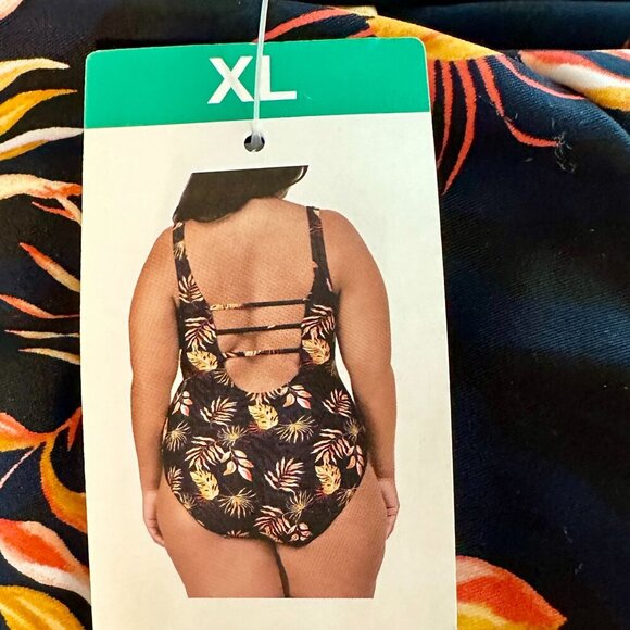 New Ocean Pacific OP One Piece Swimwear Size XL Swimsuit Upf 50+ Tropical Floral - Picture 8 of 11